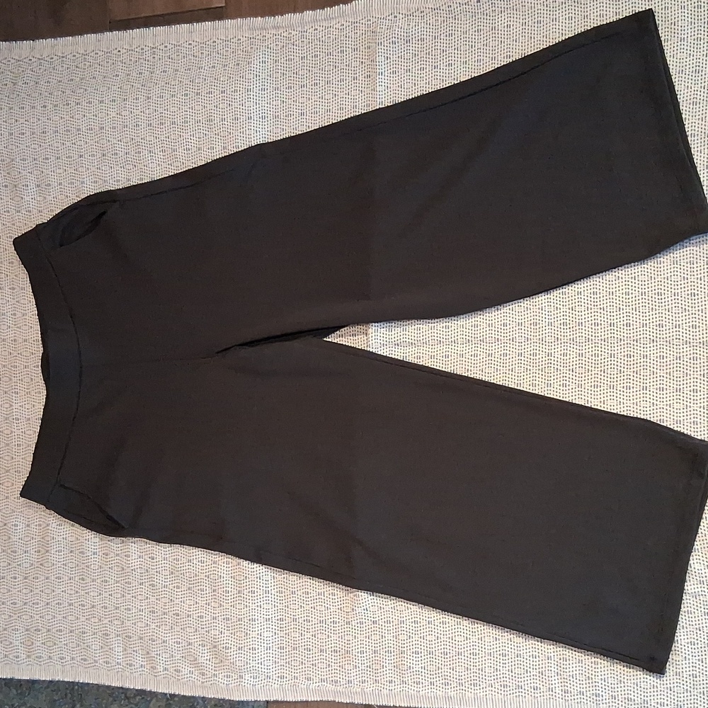 Wool& Wooland Frame Ponte Culotte Cropped Wide Leg Merino Washed Navy Size Large